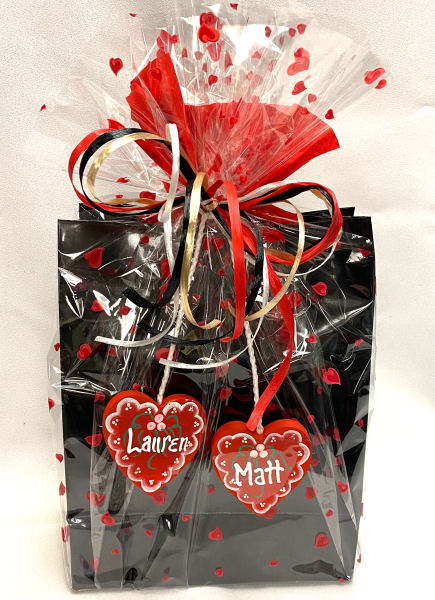 Gift Tote -Personalized Wooden Hearts Valentine's Bag