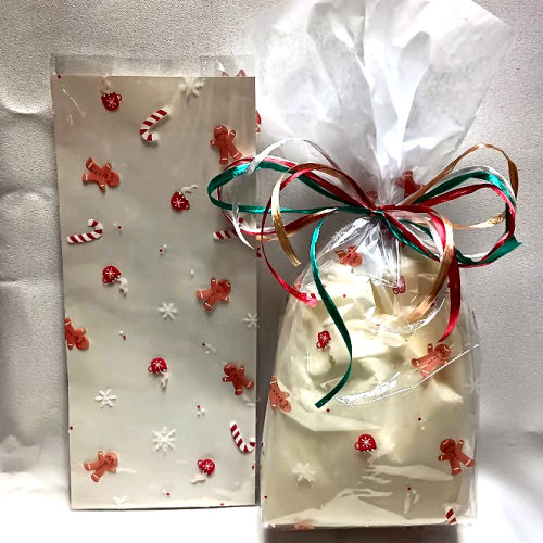 (image for) Cello Bag - Gingerbread & Candy Canes
